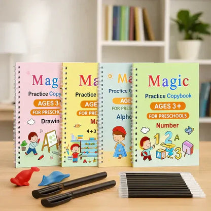 🚀 #1 Trending Product Magic Practice Copybook (4 BOOKS,1 PEN,1 GRIP,10 REFILL) – 50% OFF Today!