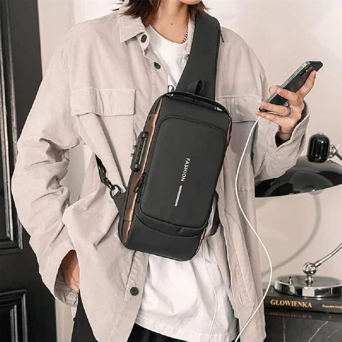 Anti-theft sling bag with a USB charging port