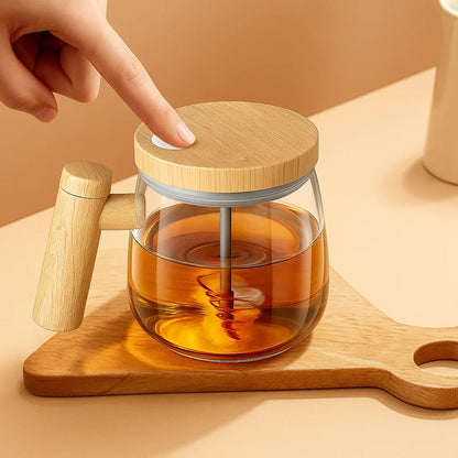 Self Stirring Glass Mug