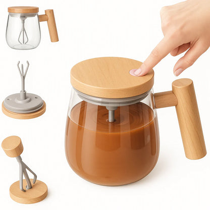 Self Stirring Glass Mug