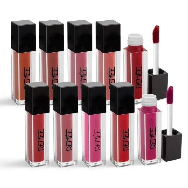 RENEE Stay Forever Matte Liquid Lipsticks Combo of 10, 1ml each